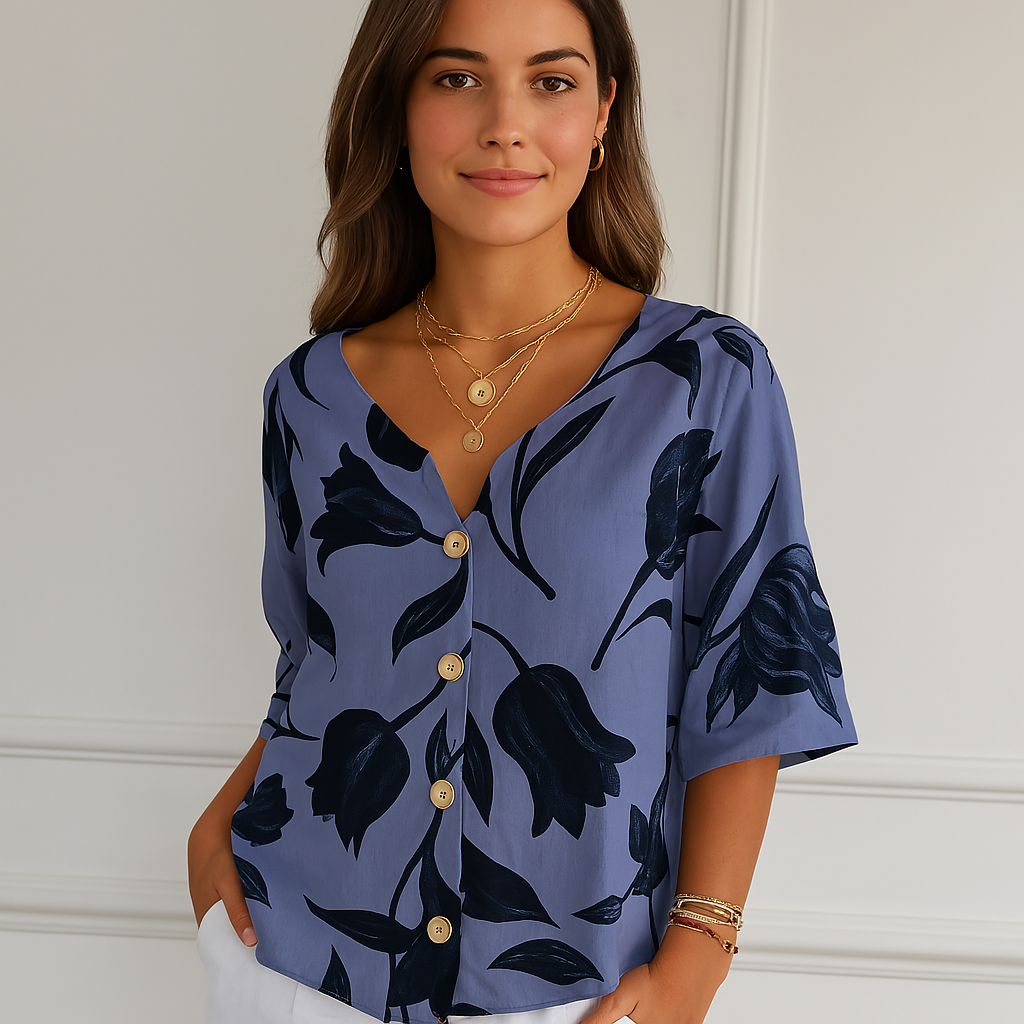 Maxine - Floral Button Blouse