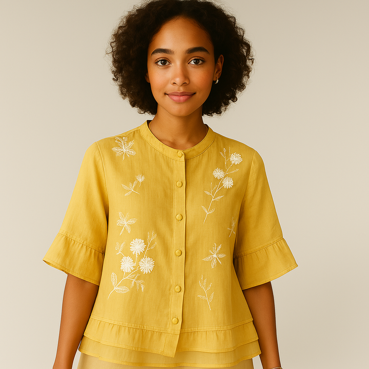 Marie - Floral Button Blouse