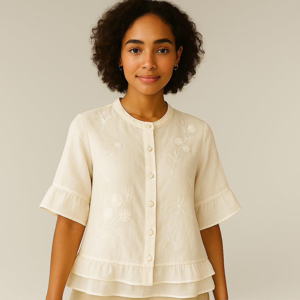 Marie - Floral Button Blouse