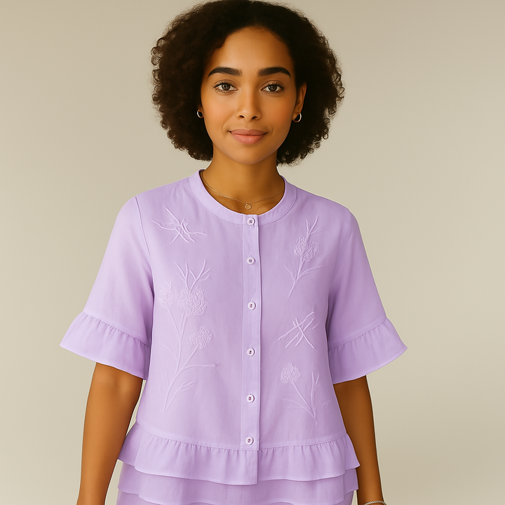 Marie - Floral Button Blouse